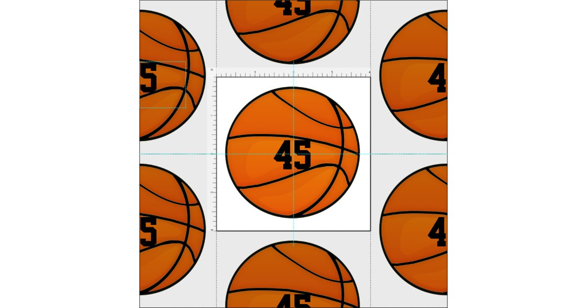 Personalized Basketball Number Monogram Fabric | Zazzle