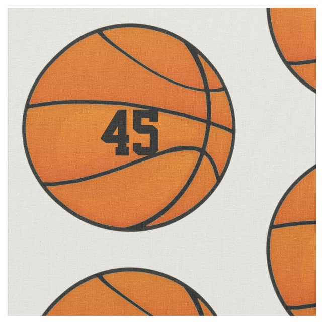 Personalized Basketball Number Monogram Fabric (Close Up)