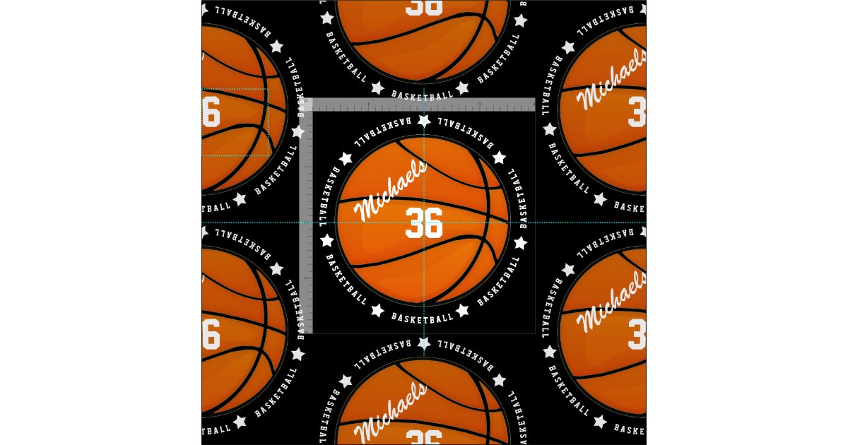 Personalized Basketball Number Name Fabric | Zazzle
