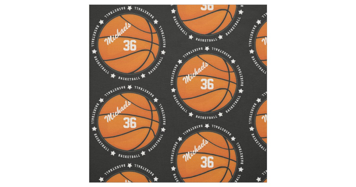 Personalized Basketball Number Name Fabric | Zazzle