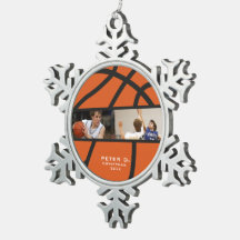 Personalized Basketball Ornament – Photo Snowflake