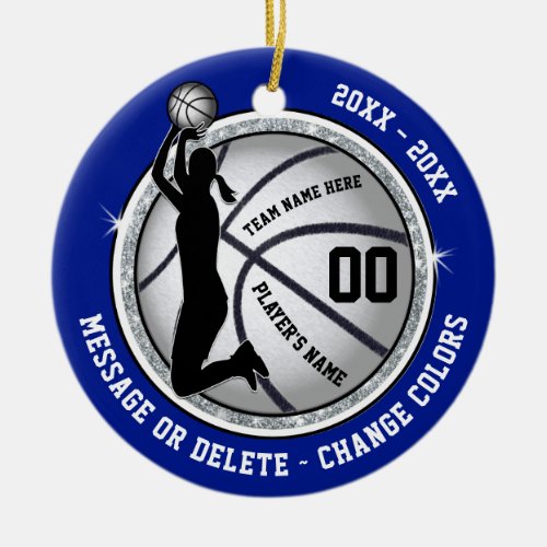 Personalized Basketball Ornaments for Girls Blue