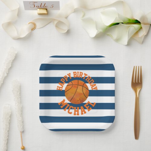 Personalized Basketball Paper Plate