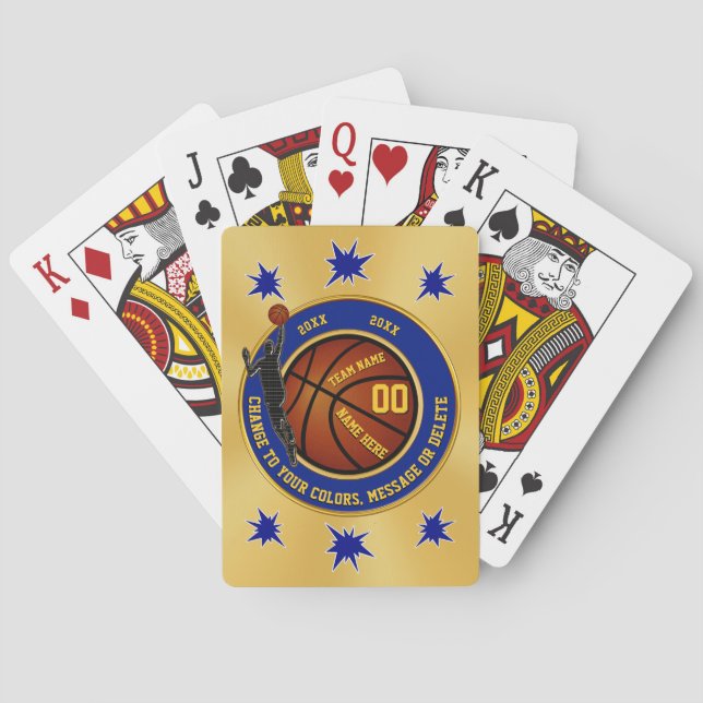 Personalized Basketball Party Favors Basketball Poker Cards (Back)