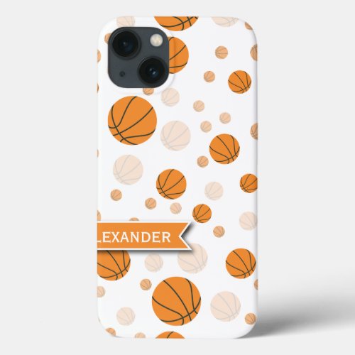 Personalized Basketball Pattern iPhone 13 Case