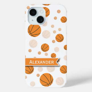 Personalized Basketball Pattern iPhone 15 Case