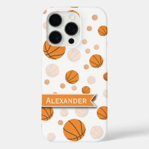 Personalized Basketball Pattern iPhone 16 Pro Case