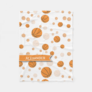 Personalized Basketball Pattern Fleece Blanket