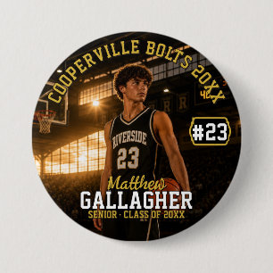 Personalized Basketball Photo Button