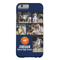 Personalized Basketball Photo Collage Name Team # Barely There iPhone 6 Case