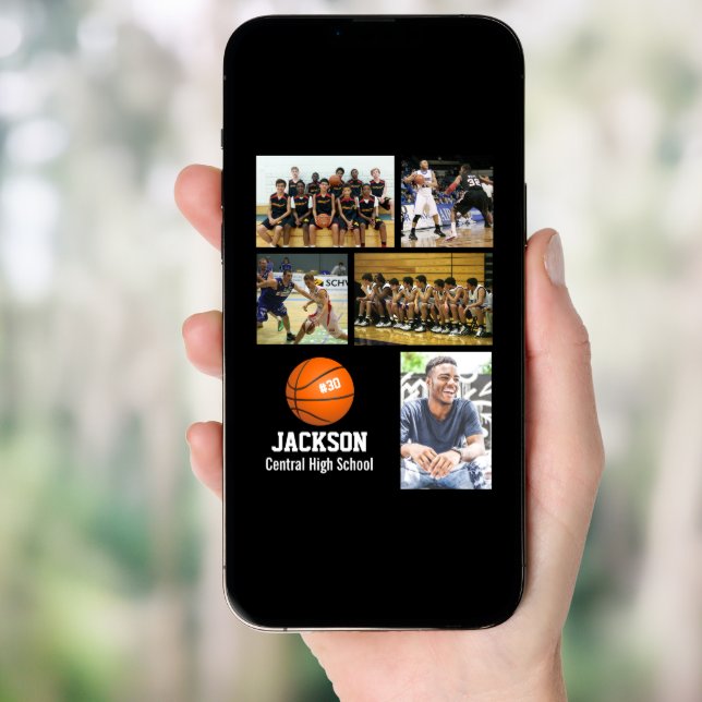Personalized Basketball Photo Collage Name Team # Poster (Front Digital)