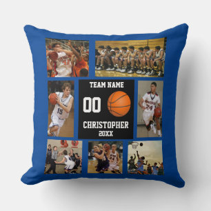 Personalized Basketball Photo Team Player Throw Pillow