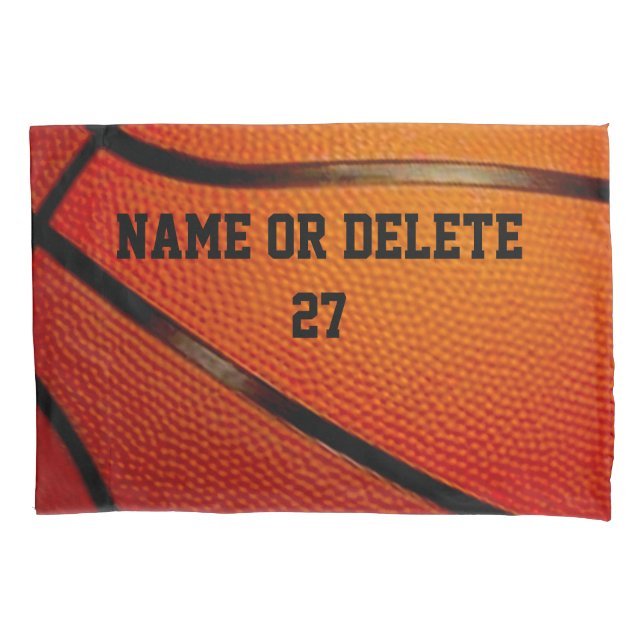 Personalized Basketball Pillow Case with Your Text (Front)