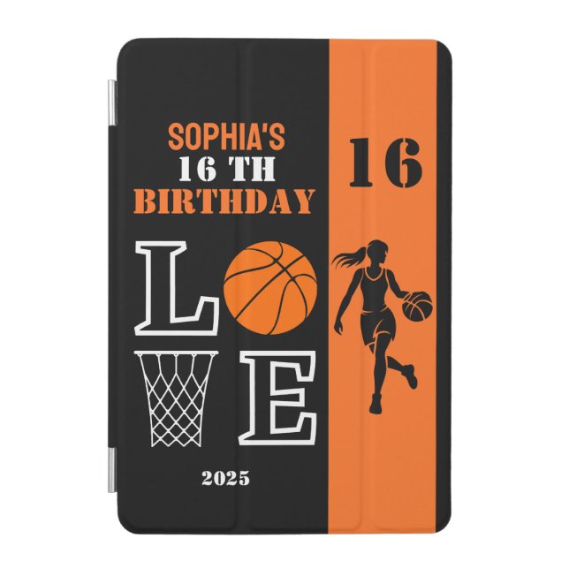 Personalized Basketball Player Girl, Birthday Gift iPad Mini Cover (Front)
