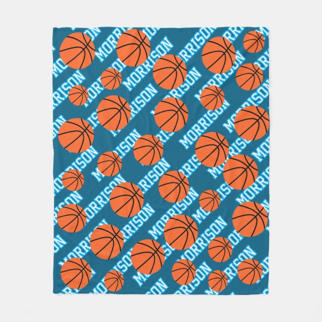 Personalized Basketball Player Name Fleece Blanket (Front)