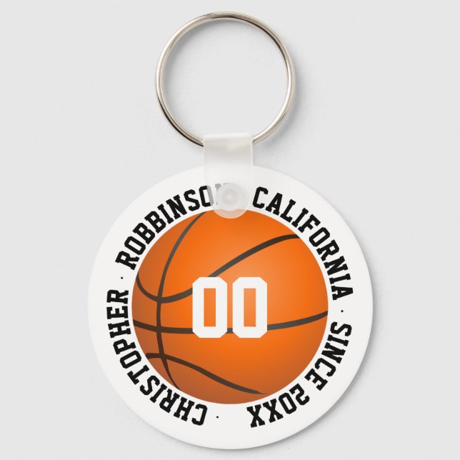 Personalized Basketball Player Name Keychain (Front)