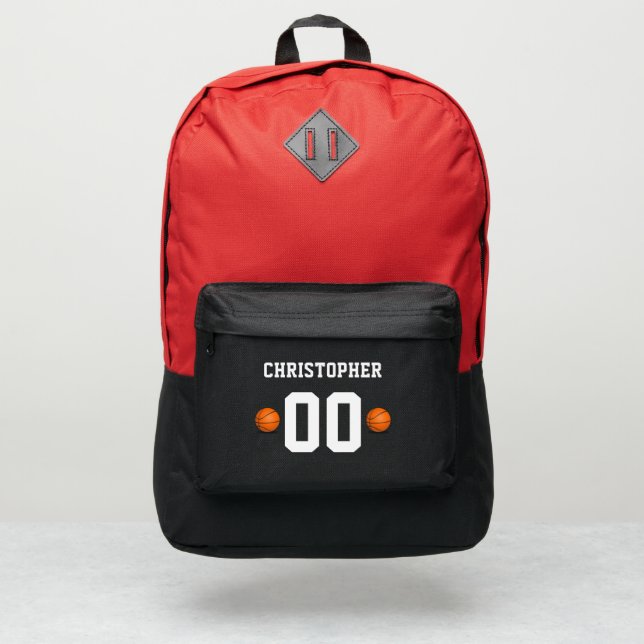 Personalized Basketball Player Name Number Port Authority® Backpack (Front)