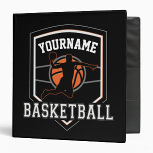 Personalized Basketball Player NAME Slam Dunk Team 3 Ring Binder
