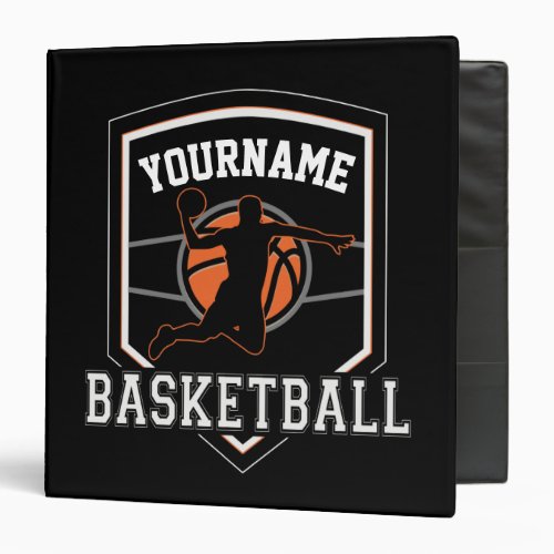 Personalized Basketball Player NAME Slam Dunk Team 3 Ring Binder