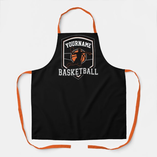 Personalized Basketball Player NAME Slam Dunk Team Apron (Front)
