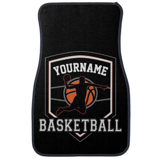 Personalized Basketball Player NAME Slam Dunk Team Car Floor Mat (Front)
