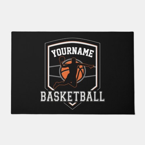 Personalized Basketball Player NAME Slam Dunk Team Doormat