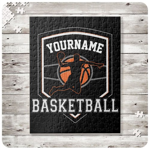 Personalized Basketball Player NAME Slam Dunk Team Jigsaw Puzzle