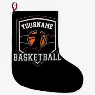 Personalized Basketball Player NAME Slam Dunk Team Large Christmas Stocking