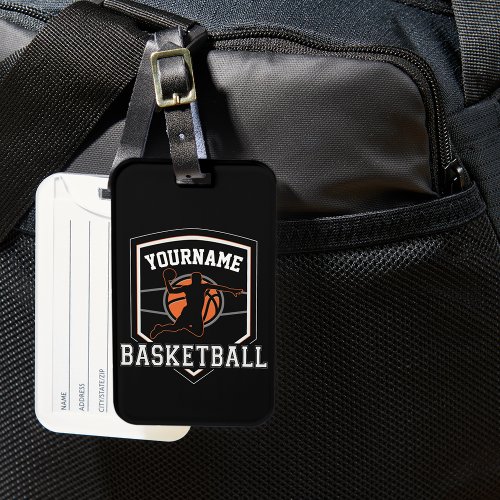 Personalized Basketball Player NAME Slam Dunk Team Luggage Tag