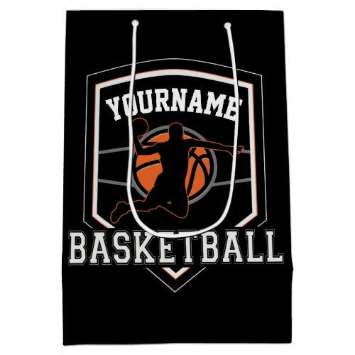 Personalized Basketball Player NAME Slam Dunk Team Medium Gift Bag