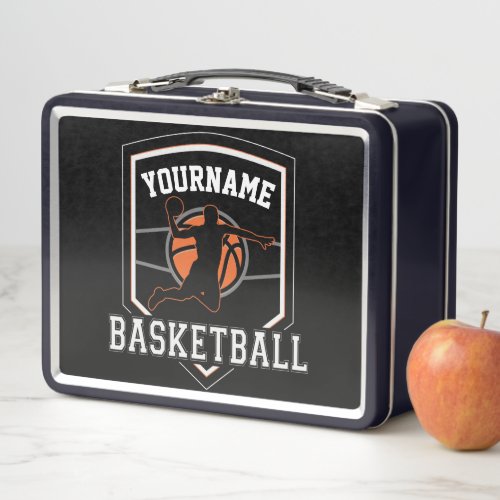 Personalized Basketball Player NAME Slam Dunk Team Metal Lunch Box
