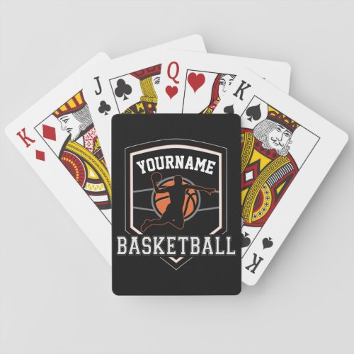 Personalized Basketball Player NAME Slam Dunk Team Playing Cards