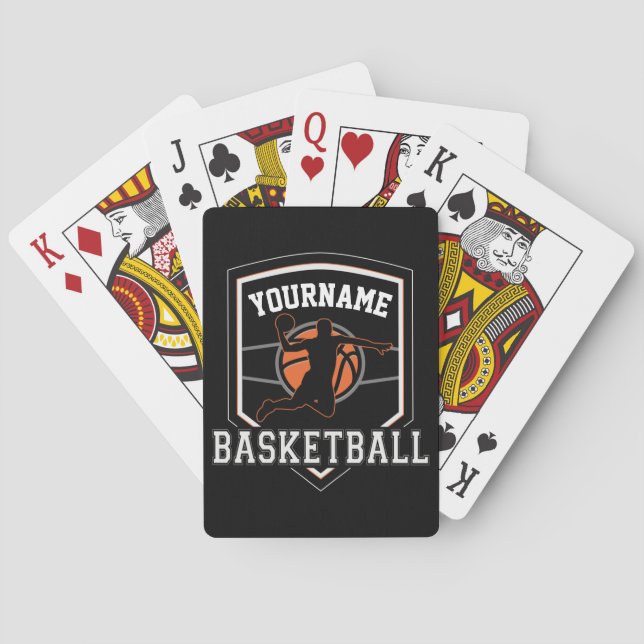 Personalized Basketball Player NAME Slam Dunk Team Poker Cards (Back)