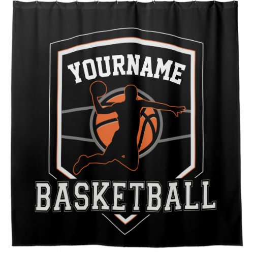 Personalized Basketball Player NAME Slam Dunk Team Shower Curtain