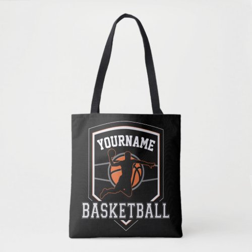 Personalized Basketball Player NAME Slam Dunk Team Tote Bag