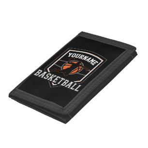 Personalized Basketball Player NAME Slam Dunk Team Tri-fold Wallet
