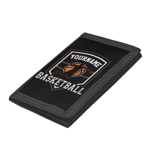 Personalized Basketball Player NAME Slam Dunk Team Trifold Wallet