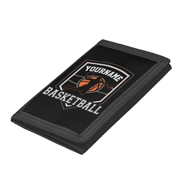 Personalized Basketball Player NAME Slam Dunk Team Trifold Wallet (Bottom)