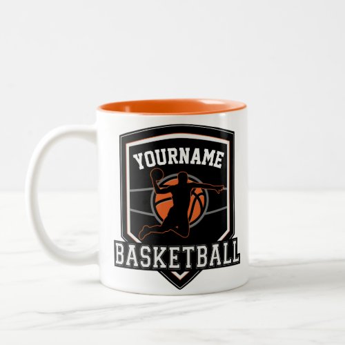 Personalized Basketball Player NAME Slam Dunk Team Two_Tone Coffee Mug