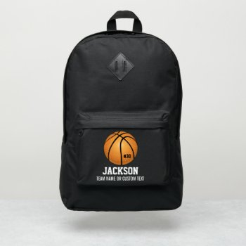 Personalized Basketball Player Team Name Custom Port Authority® Backpack by colorfulgalshop at Zazzle