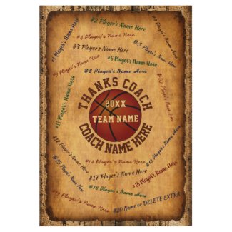 Personalized Basketball Poster, Wood Veneer