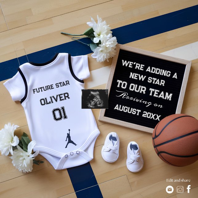 Personalized basketball pregnancy announcement  (Creator Uploaded)