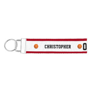 Personalized Basketball School Team Kids Locker Wrist Keychain