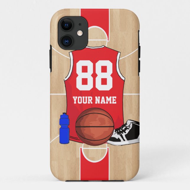 Personalized Basketball shirt on court Case-Mate iPhone Case (Back)