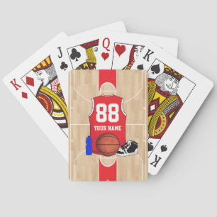 Personalized Basketball shirt on court Poker Cards