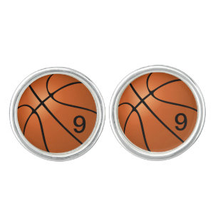 Personalized Basketball Silver Plated Cufflinks
