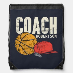 Personalized Basketball Sports Coach Drawstring Bag
