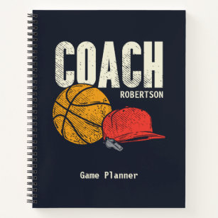 Personalized Basketball Sports Coach Game Notebook