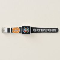 Personalized basketball sports logo 42mm wide apple watch band