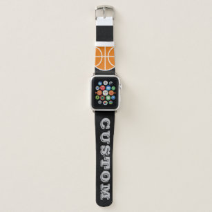 Personalized basketball sports logo 42mm wide apple watch band